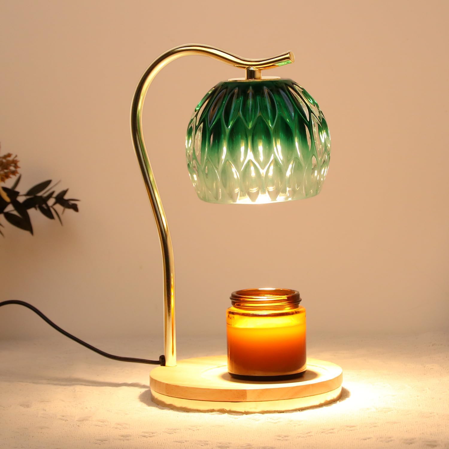GEEZO Fragrance Candle Warmer Lamp，Electric Candle Warmer with Timer &amp; Dimmer，Mom Christmas Birthday Gifts for Women, House Warming Gifts New Home Bedroom Decor