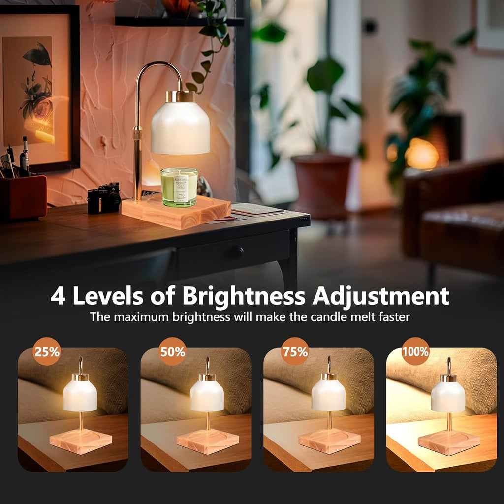 GEEZO Fragrance Candle Warmer Lamp，Electric Candle Warmer with Timer &amp; Dimmer，Mom Christmas Birthday Gifts for Women, House Warming Gifts New Home Bedroom Decor