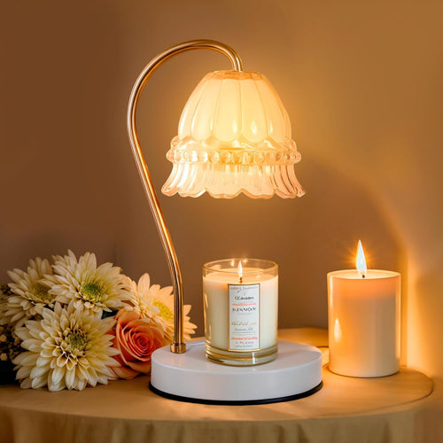 GEEZO Fragrance Candle Warmer Lamp，Electric Candle Warmer with Timer &amp; Dimmer，Mom Christmas Birthday Gifts for Women, House Warming Gifts New Home Bedroom Decor