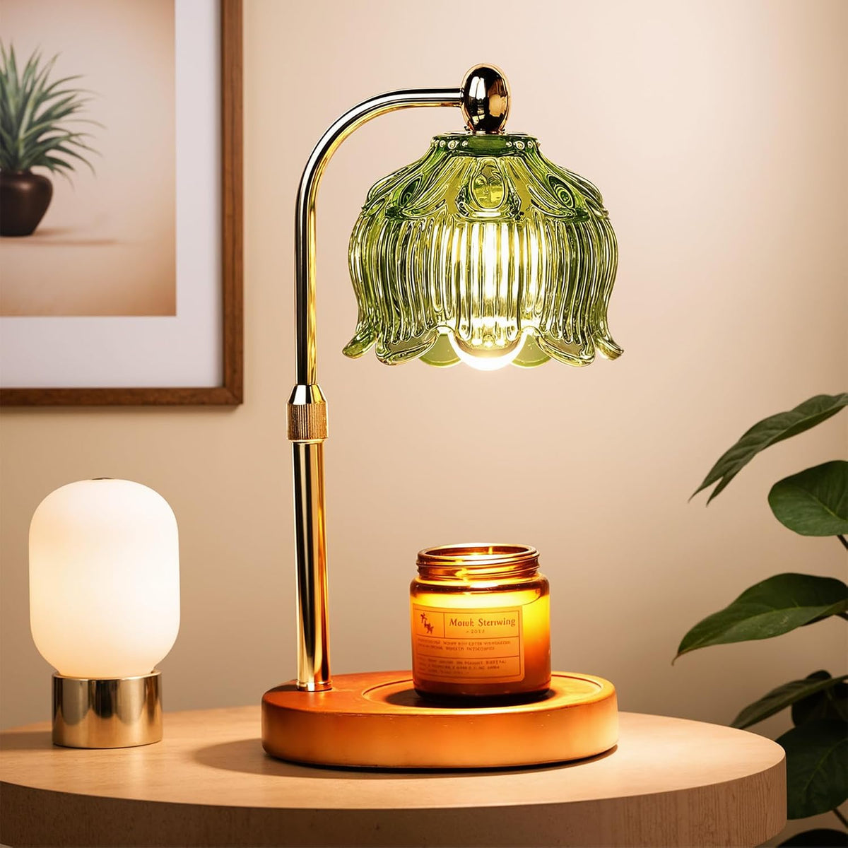 GEEZO Fragrance Candle Warmer Lamp，Electric Candle Warmer with Timer &amp; Dimmer，Mom Christmas Birthday Gifts for Women, House Warming Gifts New Home Bedroom Decor