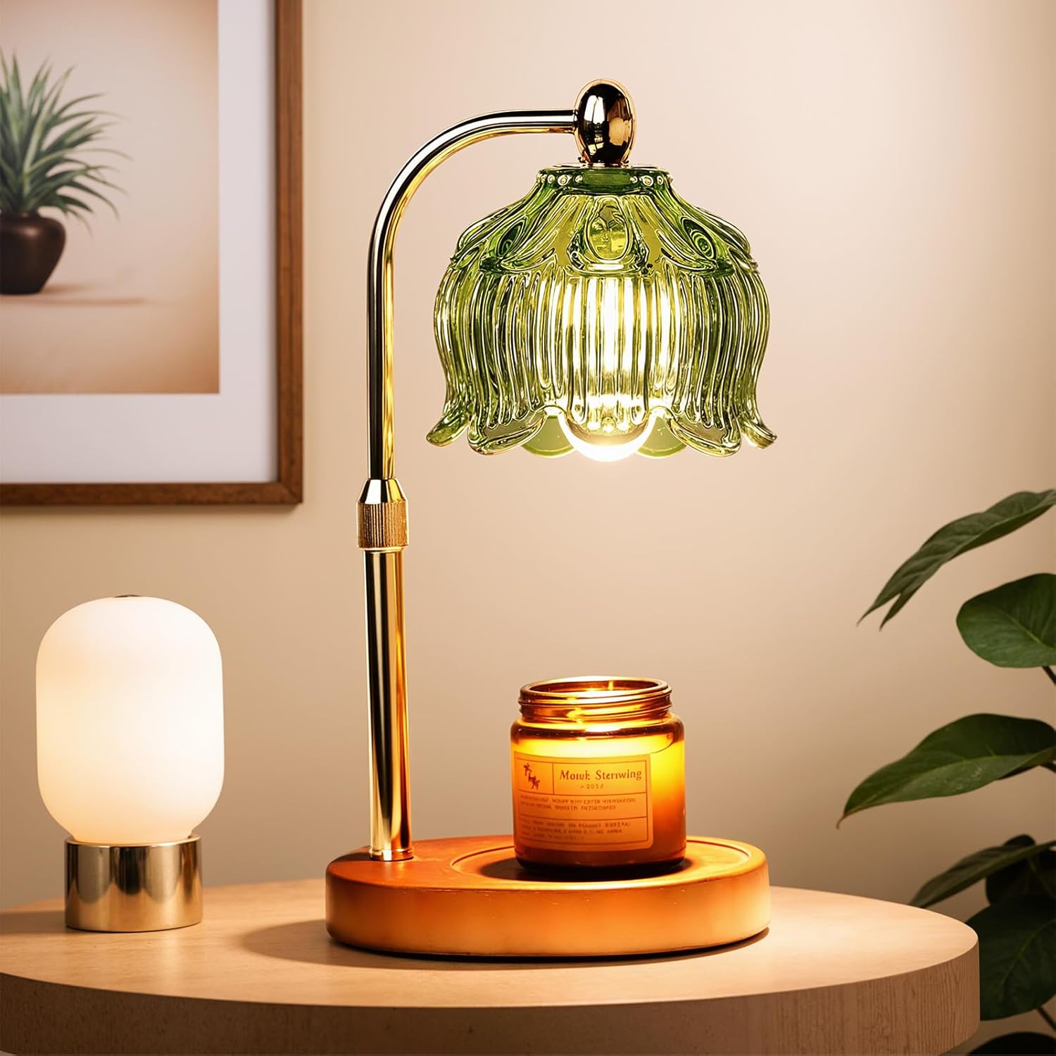 GEEZO Fragrance Candle Warmer Lamp，Electric Candle Warmer with Timer &amp; Dimmer，Mom Christmas Birthday Gifts for Women, House Warming Gifts New Home Bedroom Decor