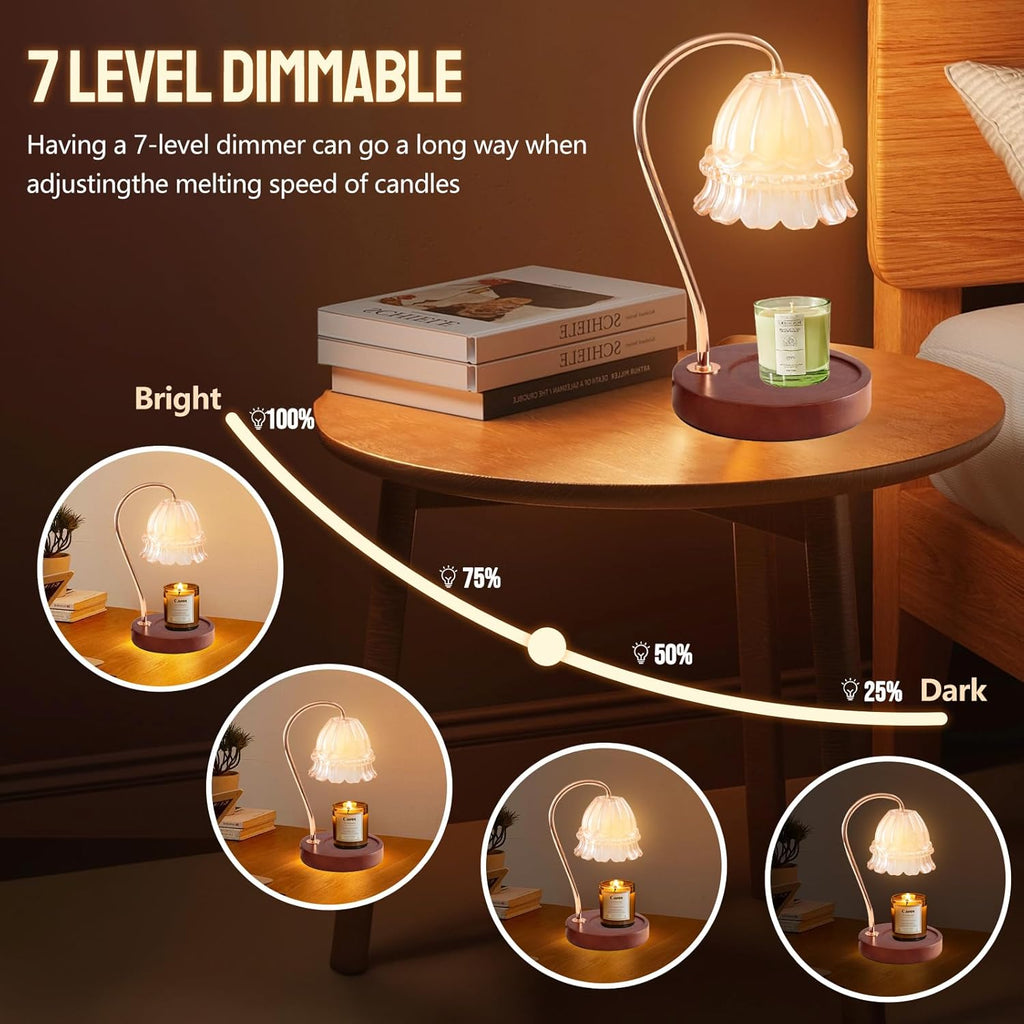 GEEZO Fragrance Candle Warmer Lamp，Electric Candle Warmer with Timer &amp; Dimmer，Mom Christmas Birthday Gifts for Women, House Warming Gifts New Home Bedroom Decor