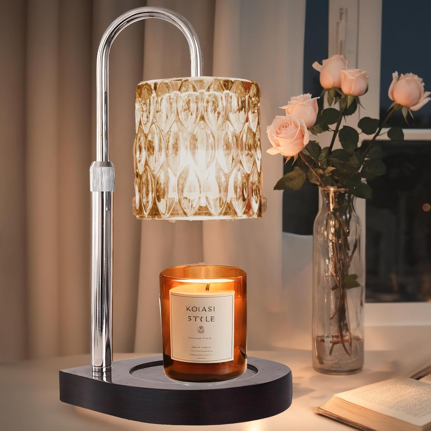 GEEZO Fragrance Candle Warmer Lamp，Electric Candle Warmer with Timer &amp; Dimmer，Mom Christmas Birthday Gifts for Women, House Warming Gifts New Home Bedroom Decor