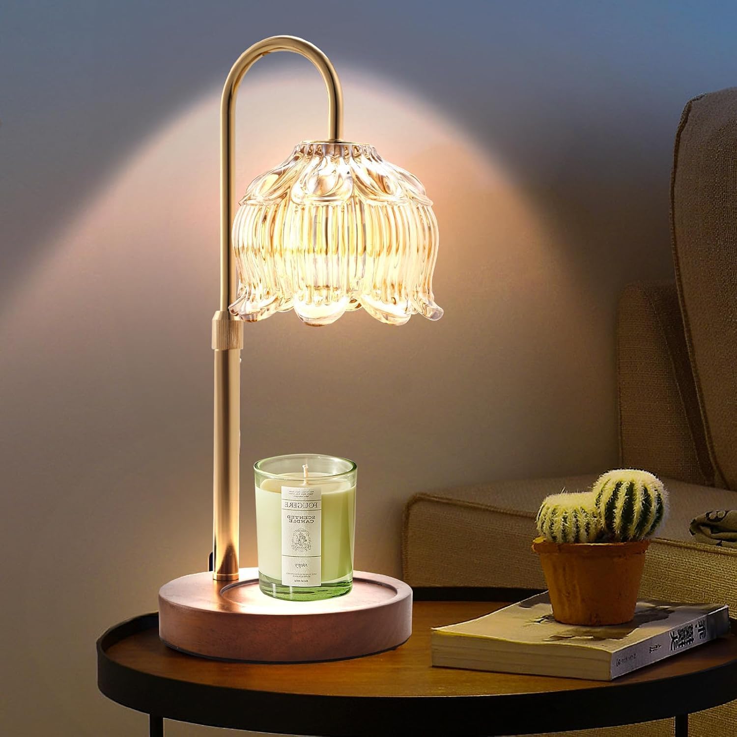 GEEZO Fragrance Candle Warmer Lamp，Electric Candle Warmer with Timer &amp; Dimmer，Mom Christmas Birthday Gifts for Women, House Warming Gifts New Home Bedroom Decor