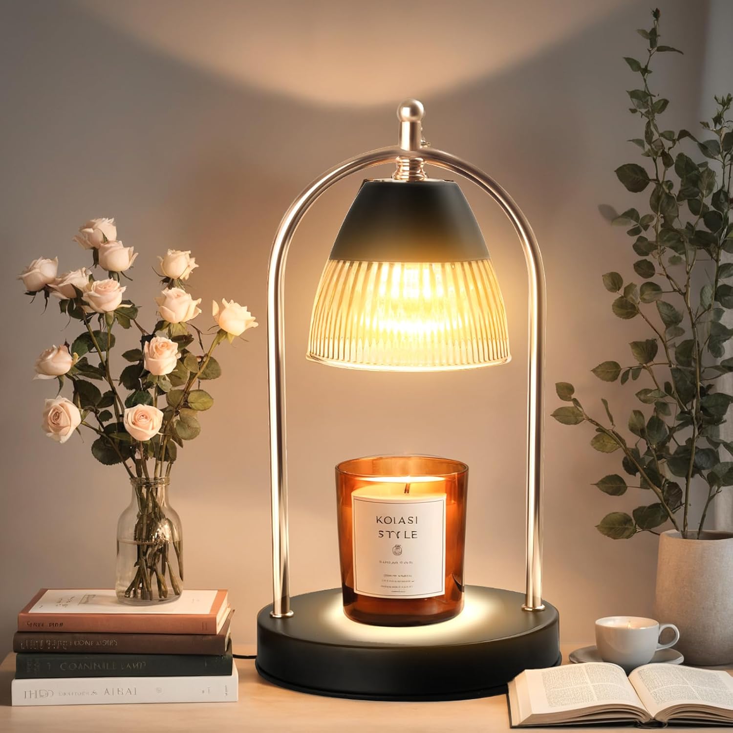 GEEZO Fragrance Candle Warmer Lamp，Electric Candle Warmer with Timer &amp; Dimmer，Mom Christmas Birthday Gifts for Women, House Warming Gifts New Home Bedroom Decor