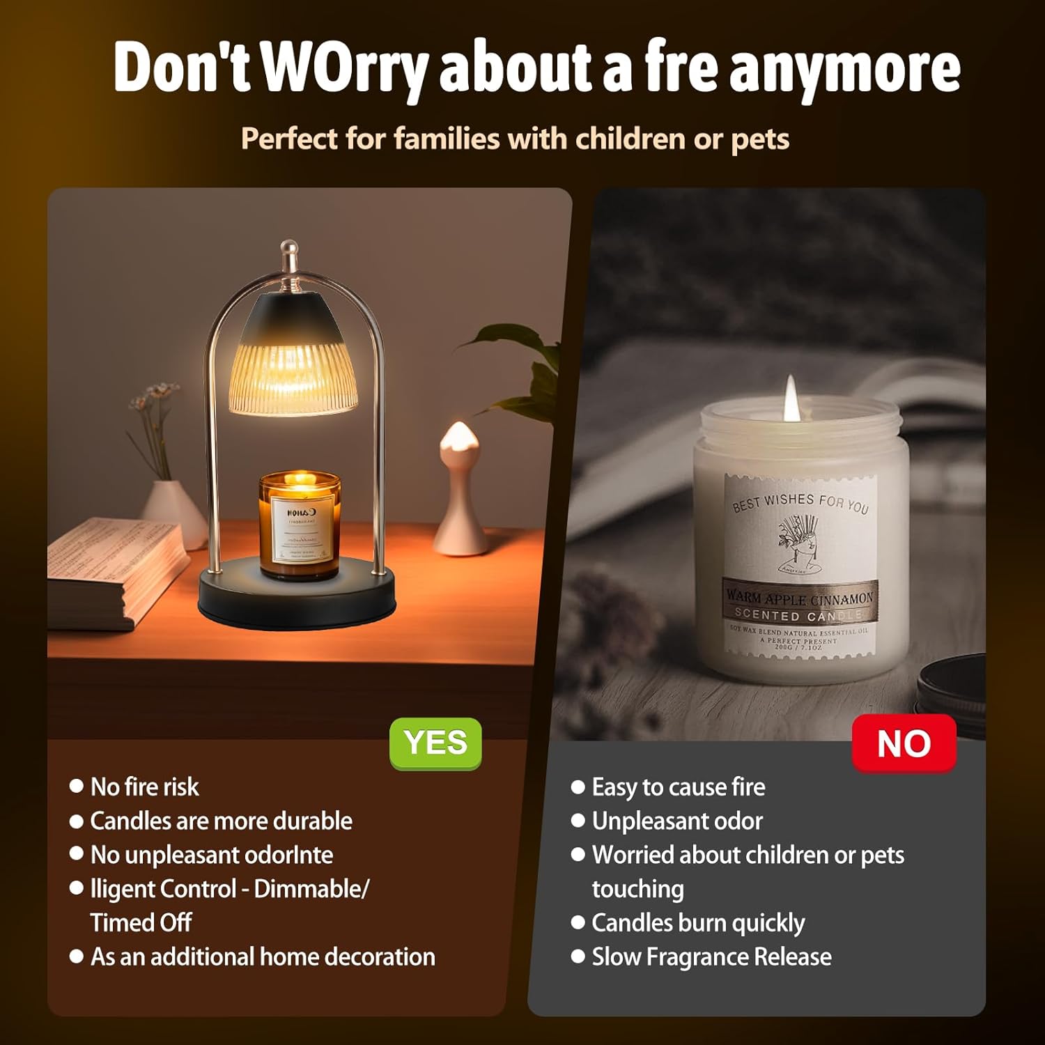 GEEZO Fragrance Candle Warmer Lamp，Electric Candle Warmer with Timer &amp; Dimmer，Mom Christmas Birthday Gifts for Women, House Warming Gifts New Home Bedroom Decor