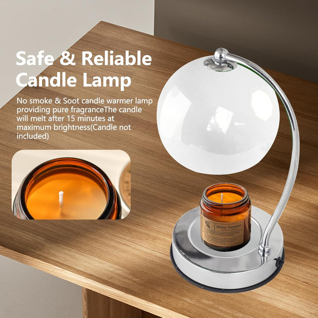 GEEZO Fragrance Candle Warmer Lamp，Electric Candle Warmer with Timer &amp; Dimmer，Mom Christmas Birthday Gifts for Women, House Warming Gifts New Home Bedroom Decor