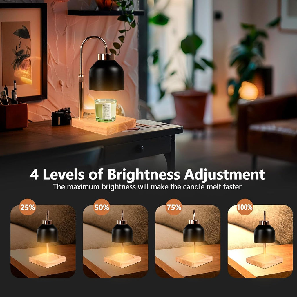 GEEZO Fragrance Candle Warmer Lamp，Electric Candle Warmer with Timer &amp; Dimmer，Mom Christmas Birthday Gifts for Women, House Warming Gifts New Home Bedroom Decor