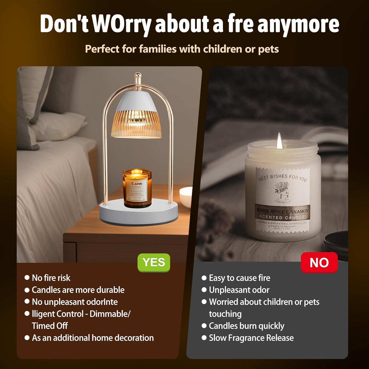 GEEZO Fragrance Candle Warmer Lamp，Electric Candle Warmer with Timer &amp; Dimmer，Mom Christmas Birthday Gifts for Women, House Warming Gifts New Home Bedroom Decor