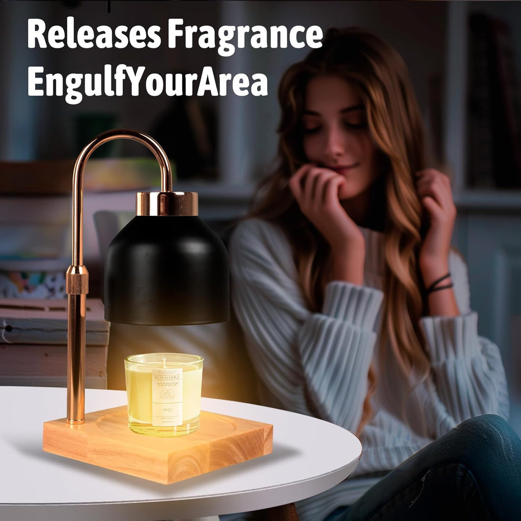 GEEZO Fragrance Candle Warmer Lamp，Electric Candle Warmer with Timer &amp; Dimmer，Mom Christmas Birthday Gifts for Women, House Warming Gifts New Home Bedroom Decor