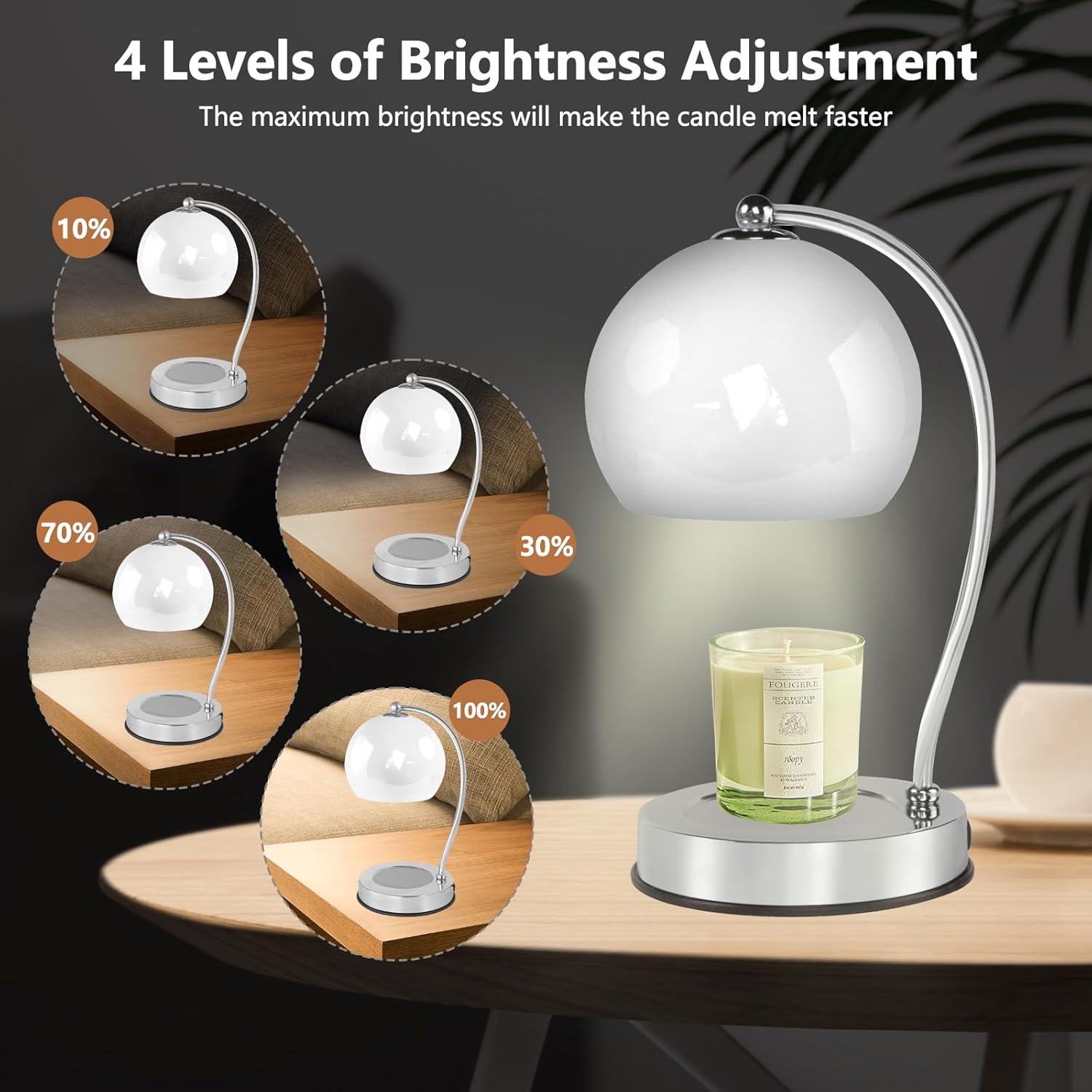 GEEZO Fragrance Candle Warmer Lamp，Electric Candle Warmer with Timer &amp; Dimmer，Mom Christmas Birthday Gifts for Women, House Warming Gifts New Home Bedroom Decor
