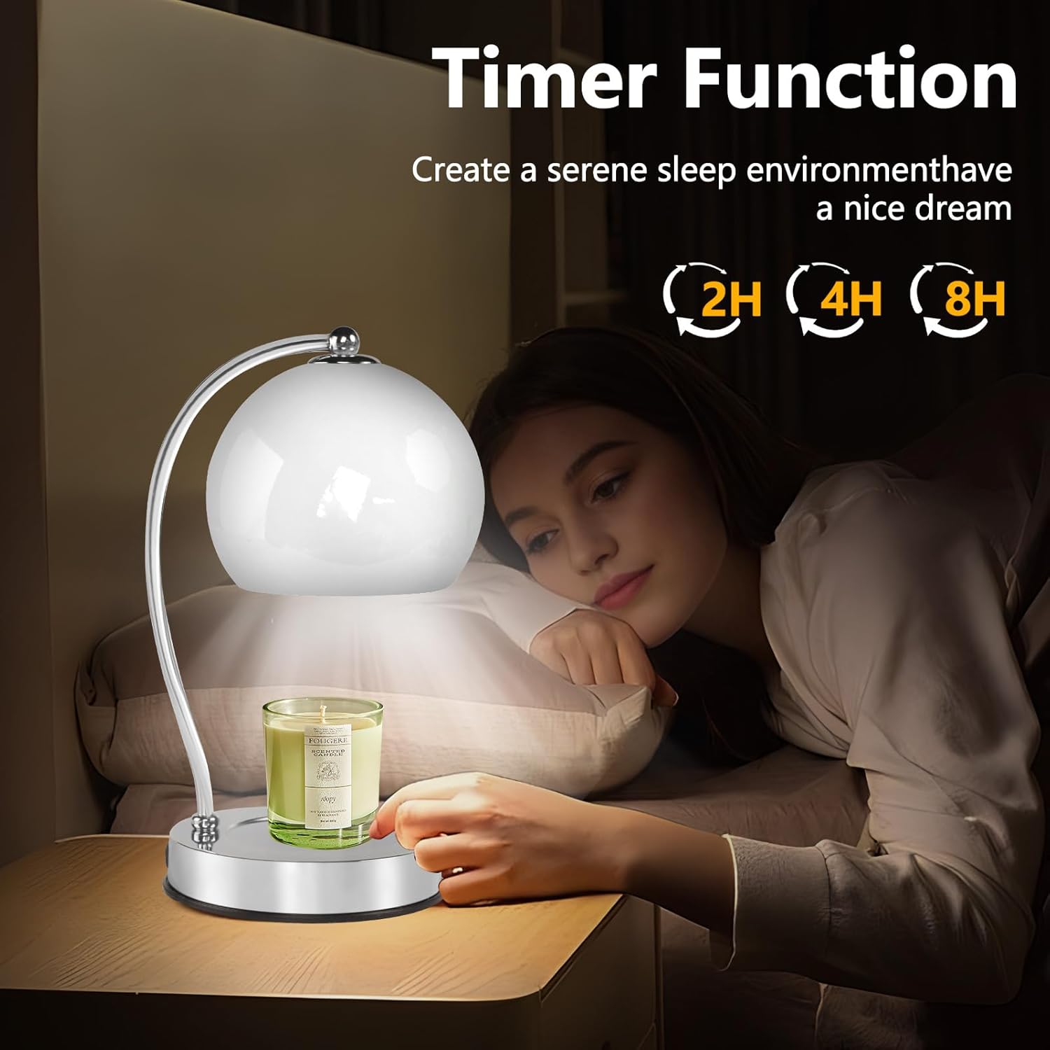 GEEZO Fragrance Candle Warmer Lamp，Electric Candle Warmer with Timer &amp; Dimmer，Mom Christmas Birthday Gifts for Women, House Warming Gifts New Home Bedroom Decor