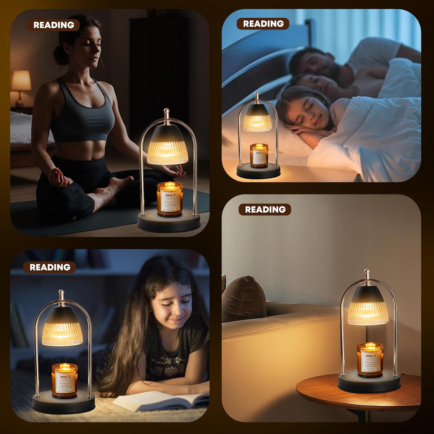 GEEZO Fragrance Candle Warmer Lamp，Electric Candle Warmer with Timer &amp; Dimmer，Mom Christmas Birthday Gifts for Women, House Warming Gifts New Home Bedroom Decor