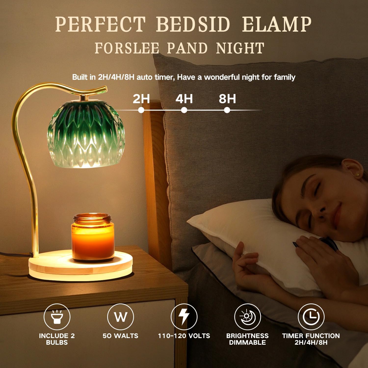 GEEZO Fragrance Candle Warmer Lamp，Electric Candle Warmer with Timer &amp; Dimmer，Mom Christmas Birthday Gifts for Women, House Warming Gifts New Home Bedroom Decor