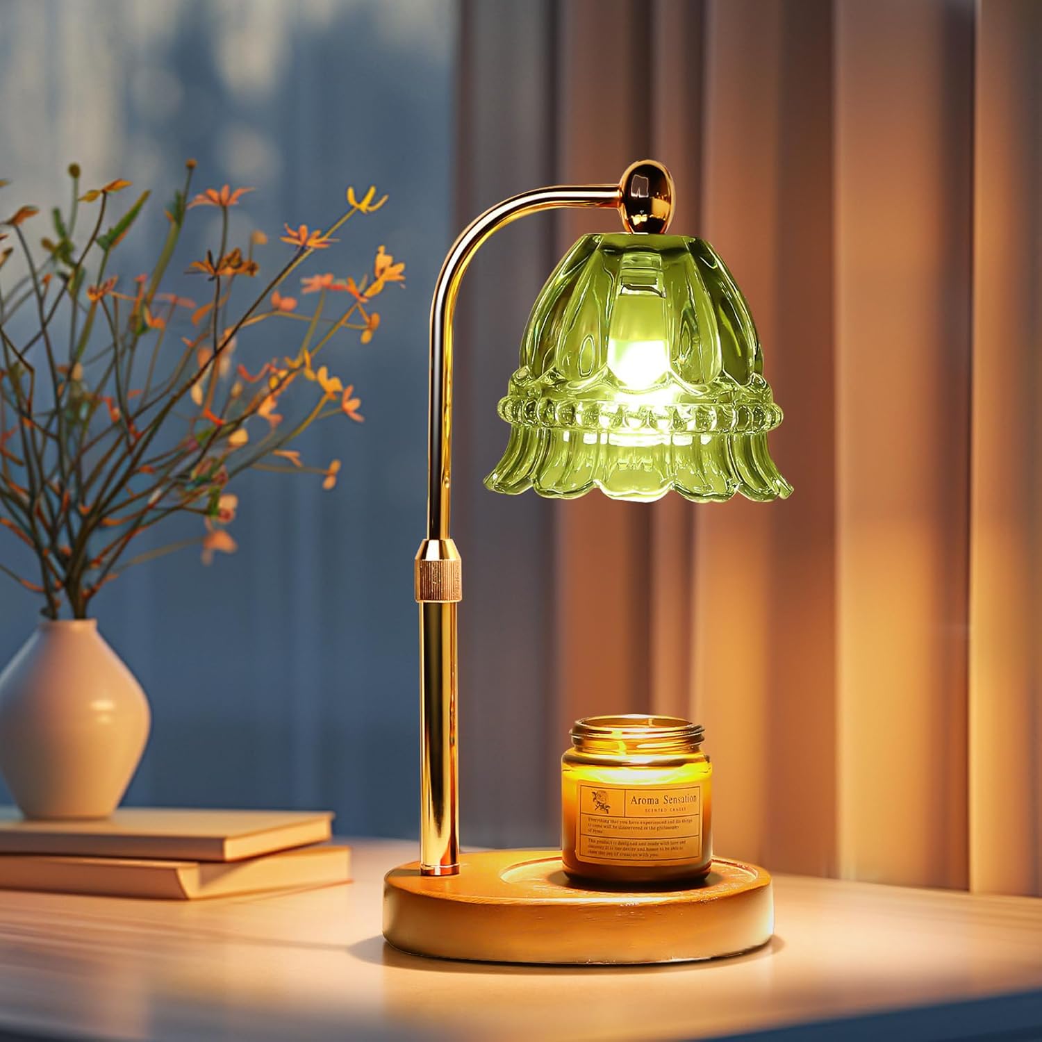 GEEZO Fragrance Candle Warmer Lamp，Electric Candle Warmer with Timer &amp; Dimmer，Mom Christmas Birthday Gifts for Women, House Warming Gifts New Home Bedroom Decor